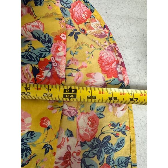 J Crew Liberty Fabric Magical Bouquet Popover Top Size 6 Yellow Floral A16 - Picture 7 of 7